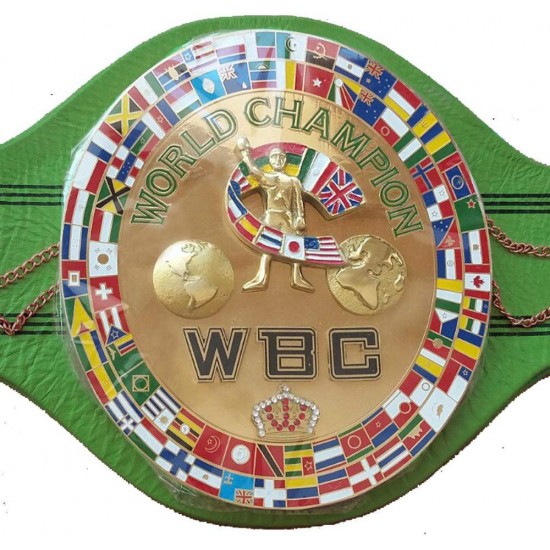 WBC Jeff Championship Boxing Belt Replica 3D Center Plate Genuine Leather Adult