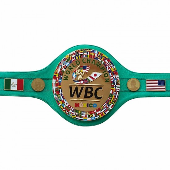 WBC Mexico Boxing Championship Belt 3D Logo Adult Real Leather Replica