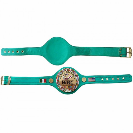 WBC Mexico Boxing Championship Belt 3D Logo Adult Real Leather Replica