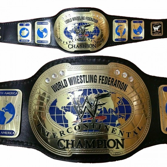 WWF INTERCONTINENTAL IC OVAL CHAMPIONSHIP REPLICA BELT BRASS METAL PLATES ADULT