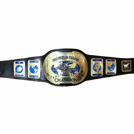 WWF INTERCONTINENTAL IC OVAL CHAMPIONSHIP REPLICA BELT BRASS METAL PLATES ADULT