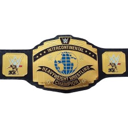 WWE Intercontinental Championship Belt Adult Brass Metal Plated Replica Black