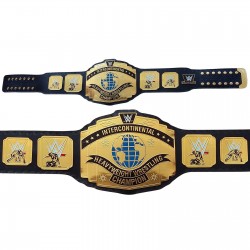 WWE Intercontinental Championship Belt Adult Brass Metal Plated Replica Black