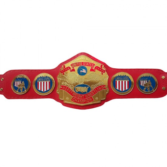 NWA United States Heavyweight Championship Replica Title Belt Metal Plates Adult