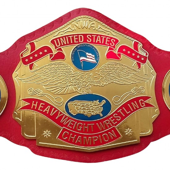 NWA United States Heavyweight Championship Replica Title Belt Metal Plates Adult