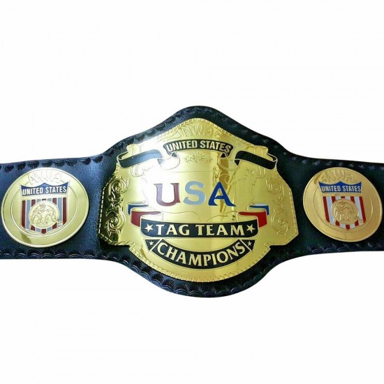 NWA US TAG TEAM CHAMPIONSHIP BELT ADULT SIZE BLACK