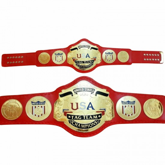 NWA US TAG TEAM CHAMPIONSHIP BELT ADULT SIZE RED