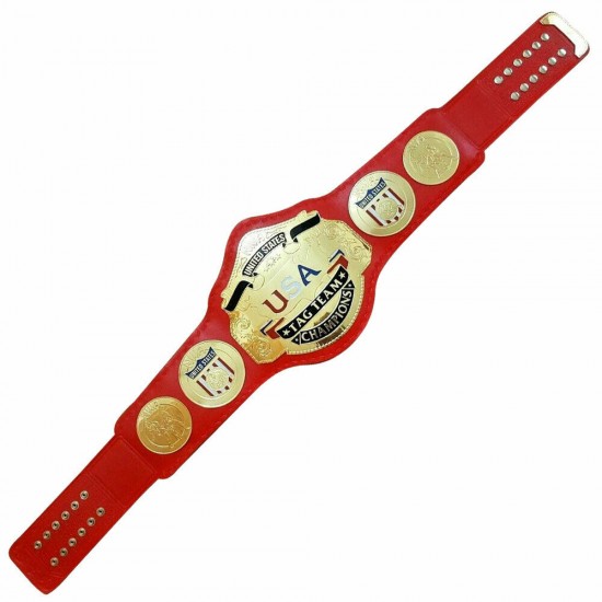 NWA US TAG TEAM CHAMPIONSHIP BELT ADULT SIZE RED