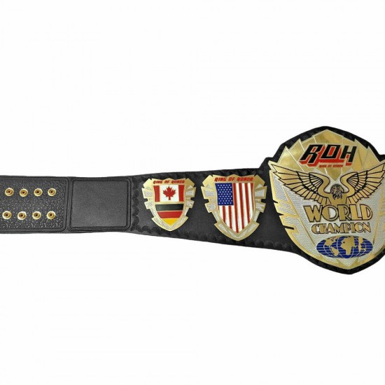 Ring Of Honor Wrestling Championship Belt Leather 2mm Plated Adult Replica New