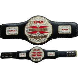 TNA X Division Championship Leather Belt Metal Brass Plated Adult Size Brand New