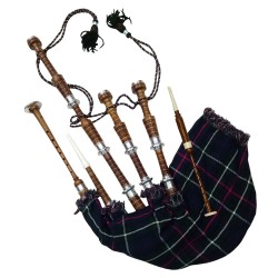 Scottish Highland Bagpipes Mackenzie Tartan Rosewood Natural Finish Silver Amounts