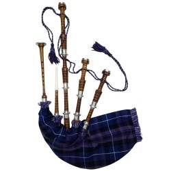 Scottish Highland Bagpipes Pride of Scotland Tartan Rosewood Natural Finish Silver Amounts
