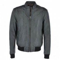 Vintage Leather Bomber Jacket